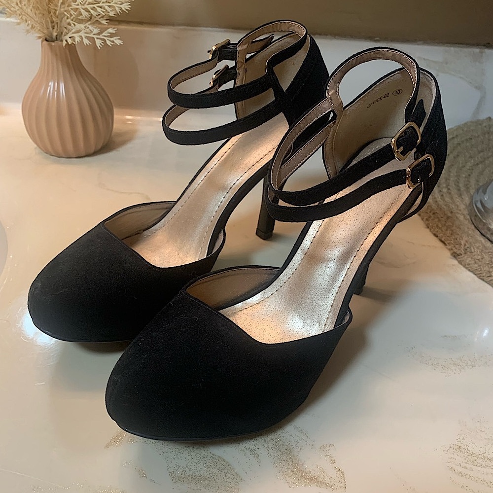 DREAM PAIRS Mary Jane Women's Black Triple-Strap High Heel Pumps size 10